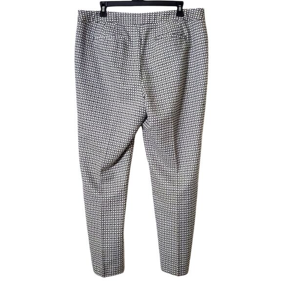 TALBOTS Chatham Ankle DRESS PANTS Size 14 Side Zipper Cotton Stretch Patterned - Picture 4 of 9